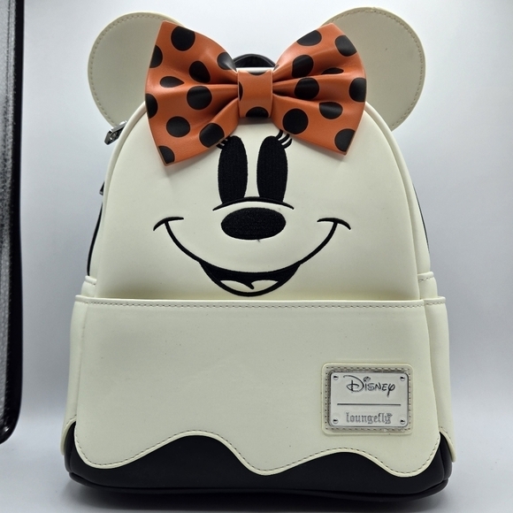 Loungefly Disney Ghost Minnie Mouse Glow in the Dark Backpack - Picture 3 of 11